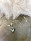 Point Aquamarine Charm Necklace