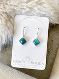 Square Turquoise Earrings