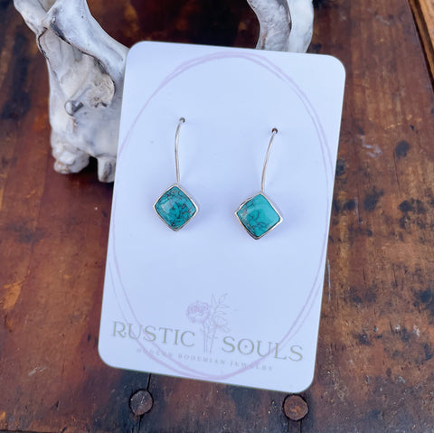 Square Turquoise Earrings