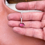 Pink Tourmaline Charm Necklace