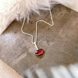 Pink Tourmaline Charm Necklace