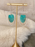 Geometric Turquoise Hoops