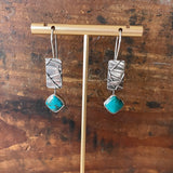 Fused Turquoise Earrings