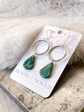 Kingman Turquoise Hoop Earrings