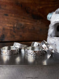 Forged in Flame Mixed Metal Textured Rings