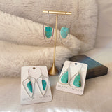 Geometric Turquoise Hoops