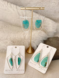 Geometric Turquoise Hoops