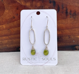 Peridot Paperclip HoopEarrings