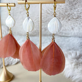 Mother of Pearl Feather Earrings