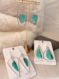 Geometric Turquoise Hoops