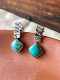 Fused Turquoise Earrings