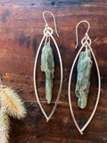 Geometric Kyanite Hoop Earrings