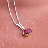 Pink Tourmaline Charm Necklace