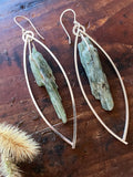 Geometric Kyanite Hoop Earrings