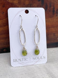 Peridot Paperclip HoopEarrings