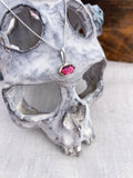 Pink Tourmaline Charm Necklace