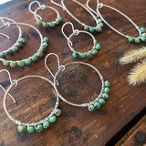 Wrapped Turquoise Hoop Earrings