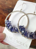 Iolite Marquee Hoop Earrings