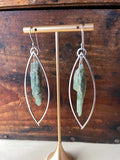 Geometric Kyanite Hoop Earrings