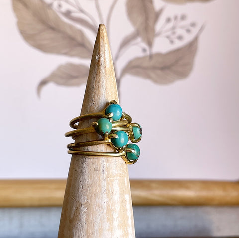 Turquoise Brass Ring