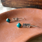 Fused Turquoise Earrings