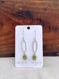 Peridot Paperclip HoopEarrings