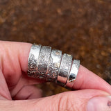 Forged in Flame Mixed Metal Textured Rings