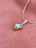 Point Aquamarine Charm Necklace