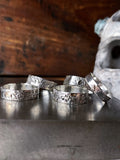 Forged in Flame Mixed Metal Textured Rings