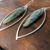 Geometric Kyanite Hoop Earrings