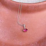 Pink Tourmaline Charm Necklace