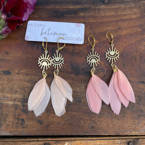 Eye Feather Earrings